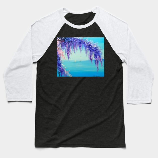 Wisteria by the sea Baseball T-Shirt by OLHADARCHUKART